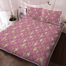 Load image into Gallery viewer, Watercolor Orange White Cocker Spaniels Quilted Bedding Set-Bedding-Bedding, Blankets, Cocker Spaniel, Home Decor-Dusty Pink-With Matching Pillowcases-Twin-11