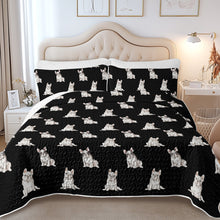 Load image into Gallery viewer, Watercolor Pied and White French Bulldogs Quilted Bedding Set-Bedding-Bedding,Blankets,Christmas,Home Decor-5