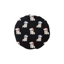 Load image into Gallery viewer, Watercolor Pied French Bulldogs Christmas Elastic Reusable Shower Caps-Accessories-Accessories, Christmas, Dog Mom Gifts, French Bulldog-Black-ONE SIZE-17