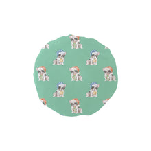 Load image into Gallery viewer, Watercolor Pied French Bulldogs Christmas Elastic Reusable Shower Caps-Accessories-Accessories, Christmas, Dog Mom Gifts, French Bulldog-MediumAquaMarine-ONE SIZE-13