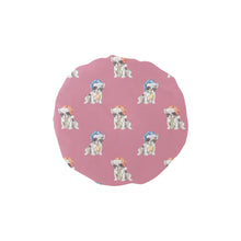 Load image into Gallery viewer, Watercolor Pied French Bulldogs Christmas Elastic Reusable Shower Caps-Accessories-Accessories, Christmas, Dog Mom Gifts, French Bulldog-PaleVioletRed-ONE SIZE-6