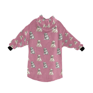 Watercolor Precious Pug Puppies Blanket Hoodie-Blanket-Apparel, Blanket Hoodie, Blankets, Dog Mom Gifts, Pug-15