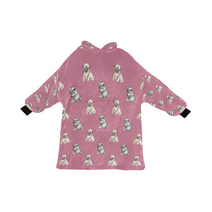 Watercolor Precious Pug Puppies Blanket Hoodie-Blanket-Apparel, Blanket Hoodie, Blankets, Dog Mom Gifts, Pug-Dusty Pink-ONE SIZE-14