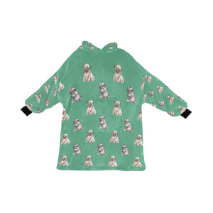 Watercolor Precious Pug Puppies Blanket Hoodie-Blanket-Apparel, Blanket Hoodie, Blankets, Dog Mom Gifts, Pug-Mint Green-ONE SIZE-23