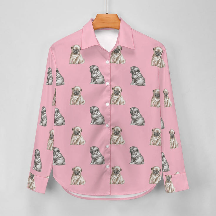 Watercolor Precious Pug Puppies Women's Shirt - 9 Colors-Apparel-Apparel, Dog Mom Gifts, Pug, Shirt-16