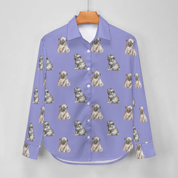 Watercolor Precious Pug Puppies Women's Shirt - 9 Colors-Apparel-Apparel, Dog Mom Gifts, Pug, Shirt-31
