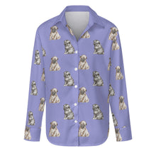 Load image into Gallery viewer, Watercolor Precious Pug Puppies Women&#39;s Shirt - 9 Colors-Apparel-Apparel, Dog Mom Gifts, Pug, Shirt-Lavender Purple-S-32