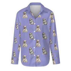 Watercolor Precious Pug Puppies Women's Shirt - 9 Colors-Apparel-Apparel, Dog Mom Gifts, Pug, Shirt-Lavender Purple-S-32