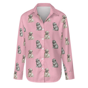 Watercolor Precious Pug Puppies Women's Shirt - 9 Colors-Apparel-Apparel, Dog Mom Gifts, Pug, Shirt-Light Pink-S-17