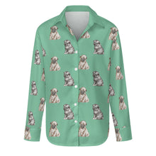 Load image into Gallery viewer, Watercolor Precious Pug Puppies Women&#39;s Shirt - 9 Colors-Apparel-Apparel, Dog Mom Gifts, Pug, Shirt-Mint Green-S-30