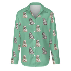 Watercolor Precious Pug Puppies Women's Shirt - 9 Colors-Apparel-Apparel, Dog Mom Gifts, Pug, Shirt-Mint Green-S-30