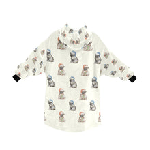 Load image into Gallery viewer, Watercolor Pug Puppies Christmas Blanket Hoodie-Blanket-Apparel, Blanket Hoodie, Blankets, Dog Mom Gifts, Pug-14