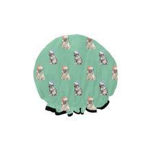 Load image into Gallery viewer, Watercolor Pug Puppies Christmas Elastic Reusable Shower Caps-Accessories-Accessories, Christmas, Dog Mom Gifts, Pug-14