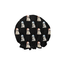 Load image into Gallery viewer, Watercolor Pug Puppies Christmas Elastic Reusable Shower Caps-Accessories-Accessories, Christmas, Dog Mom Gifts, Pug-18