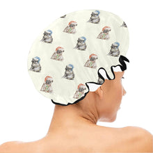 Load image into Gallery viewer, Watercolor Pug Puppies Christmas Elastic Reusable Shower Caps-Accessories-Accessories, Christmas, Dog Mom Gifts, Pug-4