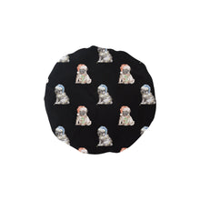 Load image into Gallery viewer, Watercolor Pug Puppies Christmas Elastic Reusable Shower Caps-Accessories-Accessories, Christmas, Dog Mom Gifts, Pug-Black-ONE SIZE-17