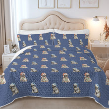 Load image into Gallery viewer, Watercolor Pug Puppies Christmas Quilted Bedding Set-Bedding-Bedding,Blankets,Christmas,Home Decor-9