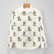 Watercolor Pug Puppies Christmas Women's Shirt-Apparel-Apparel, Dog Mom Gifts, Pug, Shirt-7