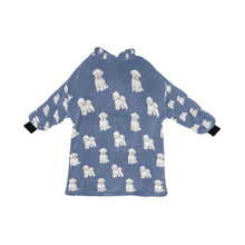 Load image into Gallery viewer, Watercolor Radiance Bichon Frise Blanket Hoodie-Blanket-Apparel, Bichon Frise, Blanket Hoodie, Blankets, Dog Mom Gifts-Slate Blue-ONE SIZE-23