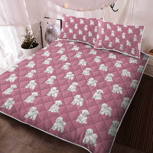 Watercolor Radiance Bichon Frise Quilted Bedding Set - 5 Colors-Bedding-Bedding, Bichon Frise, Blankets, Home Decor-11