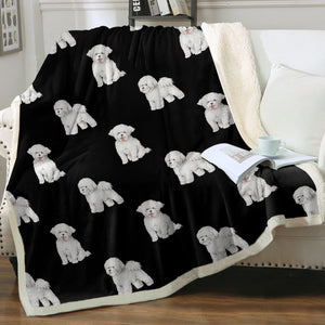 Watercolor Radiance Bichon Frise Sherpa Fleece Blanket - 8 Colors-Blanket-Bedding, Bichon Frise, Blankets, Home Decor-6