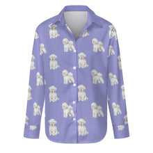 Load image into Gallery viewer, Watercolor Radiance Bichon Frise Women&#39;s Shirt - 9 Colors-Apparel-Apparel, Bichon Frise, Dog Mom Gifts, Shirt-S-Lavender Purple-11