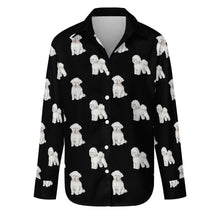 Load image into Gallery viewer, Watercolor Radiance Bichon Frise Women&#39;s Shirt - 9 Colors-Apparel-Apparel, Bichon Frise, Dog Mom Gifts, Shirt-S-Midnight Black-35