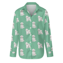 Load image into Gallery viewer, Watercolor Radiance Bichon Frise Women&#39;s Shirt - 9 Colors-Apparel-Apparel, Bichon Frise, Dog Mom Gifts, Shirt-S-Mint Green-26