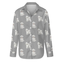 Load image into Gallery viewer, Watercolor Radiance Bichon Frise Women&#39;s Shirt - 9 Colors-Apparel-Apparel, Bichon Frise, Dog Mom Gifts, Shirt-S-Parisian Gray-32