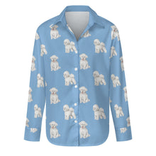 Load image into Gallery viewer, Watercolor Radiance Bichon Frise Women&#39;s Shirt - 9 Colors-Apparel-Apparel, Bichon Frise, Dog Mom Gifts, Shirt-S-Sky Blue-24