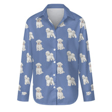 Load image into Gallery viewer, Watercolor Radiance Bichon Frise Women&#39;s Shirt - 9 Colors-Apparel-Apparel, Bichon Frise, Dog Mom Gifts, Shirt-S-Slate Blue-27