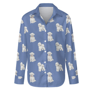 Watercolor Radiance Bichon Frise Women's Shirt - 9 Colors-Apparel-Apparel, Bichon Frise, Dog Mom Gifts, Shirt-S-Slate Blue-27