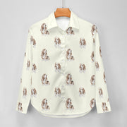 Watercolor Red and White Basset Hounds Women's Shirt - 9 Colors-Apparel-Apparel, Basset Hound, Dog Mom Gifts, Shirt-13