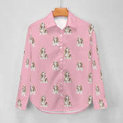 Watercolor Red and White Basset Hounds Women's Shirt - 9 Colors-Apparel-Apparel, Basset Hound, Dog Mom Gifts, Shirt-14