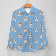 Watercolor Red and White Basset Hounds Women's Shirt - 9 Colors-Apparel-Apparel, Basset Hound, Dog Mom Gifts, Shirt-20