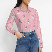 Watercolor Red and White Basset Hounds Women's Shirt - 9 Colors-Apparel-Apparel, Basset Hound, Dog Mom Gifts, Shirt-3