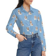 Watercolor Red and White Basset Hounds Women's Shirt - 9 Colors-Apparel-Apparel, Basset Hound, Dog Mom Gifts, Shirt-40
