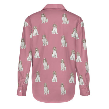 Watercolor Red and White Springer Spaniels Women's Shirt-Apparel-Apparel, Dog Mom Gifts, English Springer Spaniel, Shirt-19