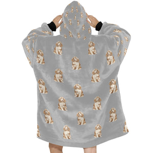 Watercolor Red Cocker Spaniels Blanket Hoodie-Blanket-Apparel, Blanket Hoodie, Blankets, Cocker Spaniel, Dog Mom Gifts-36