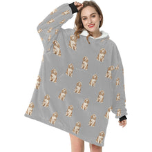 Load image into Gallery viewer, Watercolor Red Cocker Spaniels Blanket Hoodie-Blanket-Apparel, Blanket Hoodie, Blankets, Cocker Spaniel, Dog Mom Gifts-8