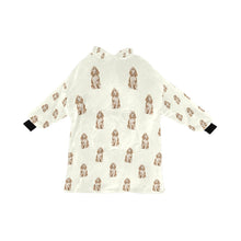 Load image into Gallery viewer, Watercolor Red Cocker Spaniels Blanket Hoodie-Blanket-Apparel, Blanket Hoodie, Blankets, Cocker Spaniel, Dog Mom Gifts-Ivory White-ONE SIZE-13