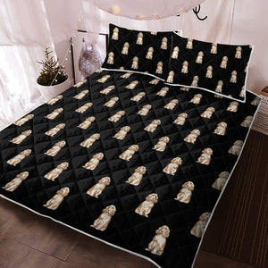 Watercolor Red Cocker Spaniels Quilted Bedding Set - 5 Colors-Bedding-Bedding, Blankets, Cocker Spaniel, Home Decor-5