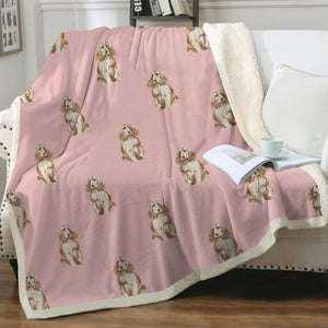 Watercolor Red Cocker Spaniels Sherpa Fleece Blanket - 8 Colors-Blanket-Bedding, Blankets, Cocker Spaniel, Home Decor-13