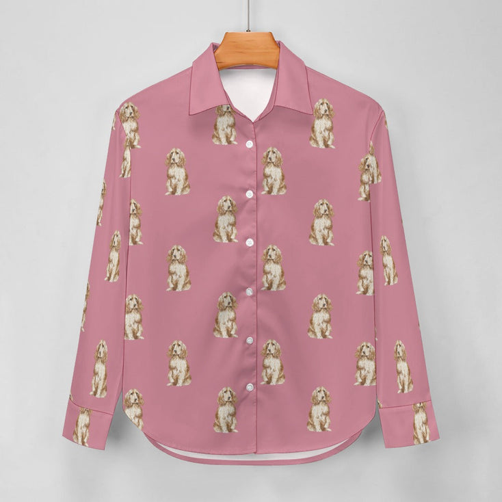 Watercolor Red Cocker Spaniels Women's Shirt-Apparel-Apparel, Cocker Spaniel, Dog Mom Gifts, Shirt-19
