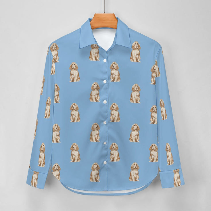 Watercolor Red Cocker Spaniels Women's Shirt-Apparel-Apparel, Cocker Spaniel, Dog Mom Gifts, Shirt-22