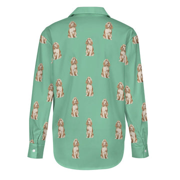 Watercolor Red Cocker Spaniels Women's Shirt-Apparel-Apparel, Cocker Spaniel, Dog Mom Gifts, Shirt-30