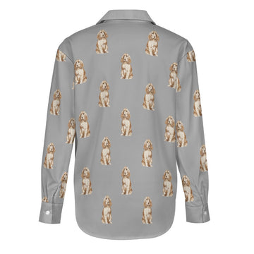 Watercolor Red Cocker Spaniels Women's Shirt-Apparel-Apparel, Cocker Spaniel, Dog Mom Gifts, Shirt-36
