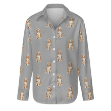 Load image into Gallery viewer, Watercolor Red Cocker Spaniels Women&#39;s Shirt-Apparel-Apparel, Cocker Spaniel, Dog Mom Gifts, Shirt-Parisian Gray-S-35