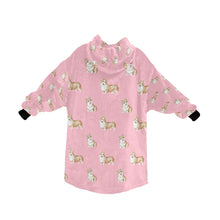 Load image into Gallery viewer, Watercolor Red Corgis Blanket Hoodie-Blanket-Apparel, Blanket Hoodie, Blankets, Corgi, Dog Mom Gifts-11
