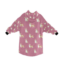 Load image into Gallery viewer, Watercolor Red Corgis Blanket Hoodie-Blanket-Apparel, Blanket Hoodie, Blankets, Corgi, Dog Mom Gifts-15